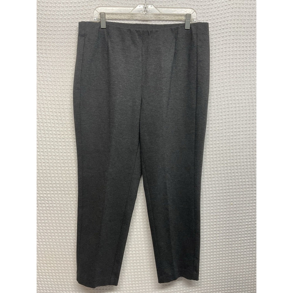 J Jill Pants Women Size Large Petite Gray Ponte Stretch Pull On Ankle Casual